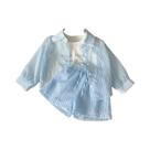 Conjunto De Verão Coreano Para Meninas Com Camiseta De Três Peças, Camiseta De Manga Curta E Shorts