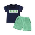 Conjunto De Verão E Primavera Para Meninos Pequenos, 2 Peças, Camisetas De Manga Curta Bordadas Com Conjunto De Verão E Primavera Para Meninos Pequenos, 2 Peças, Camisetas De Manga Curta Bordadas Com