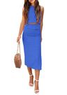 Conjunto de Verão em Dois Peças PRETTYGARDEN Azul Tamanho G
