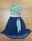 Conjunto de verão feminino saia e croped tam 6