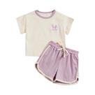 Conjunto De Verão Infantil Com Estampa De Desenho Animado, Camiseta De Manga Curta E Calções,