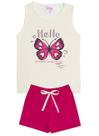 Conjunto de Verão Infantil Feminino Regata e Shorts Borboleta - KK Kids