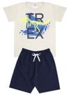 Conjunto de Verão Infantil Masculino Blusa e Shorts Dino T-Rex - KK Kids