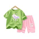 Conjunto De Verão Kawaii Para Meninas, Camiseta De Coelho Em Desenho Animado E Shorts Adoráveis Para