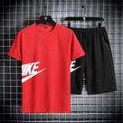 Conjunto De Verão Masculino De Camiseta De Manga Curta E Calções De Secagem Rápida Para Corrida E