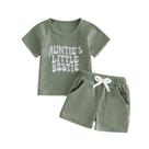 Conjunto de verão Outfit XRTBMN Aunties Little Bestie Baby Boy, 2 peças Conjunto de verão Outfit XRTBMN Aunties Little Bestie Baby Boy, 2 peças