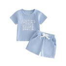 Conjunto de verão Outfit XRTBMN Aunties Little Bestie Baby Boy, 2 peças Conjunto de verão Outfit XRTBMN Aunties Little Bestie Baby Boy, 2 peças