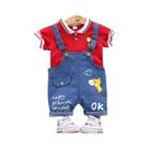 Conjunto De Verão Para Bebês Meninas E Meninos, Camiseta De Algodão E Macacão 2 Peças, Roupa Casual