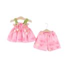 Conjunto De Verão Para Menina Bebê Em Duas Peças, Top E Shorts, Roupas Infantis Para Passeios De 9