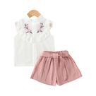 Conjunto De Verão Para Menina Com Bordado De Flores Para Idades De 9 Meses a 3 Anos Conjunto De Verão Para Menina Com Bordado De Flores Para Idades De 9 Meses a 3 Anos