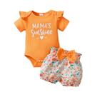 Conjunto De Verão Para Menina Recém-Nascida Em Algodão Com Faixa Na Cabeça, Top E Shorts Com Laço