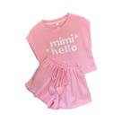 Conjunto De Verão Para Meninas 2 Peças Camiseta De Manga Curta E Shorts Moda Infantil Roupa Conjunto De Verão Para Meninas 2 Peças Camiseta De Manga Curta E Shorts Moda Infantil Roupa