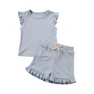 Conjunto de Verão para Meninas Pré-escolares - 2 Peças, Manga Curta e Shorts
