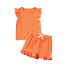 Conjunto de Verão para Meninas Pré-escolares - 2 Peças, Manga Curta e Shorts