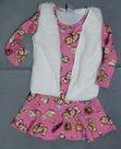 Conjunto de vestido e colete pêlo marfim 1 ano