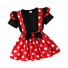 Conjunto De Vestido Em Forma De Laço Para Menina Bebê De Verão, 3 Peças, Camiseta De Manga Curta,