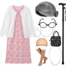 Conjunto de vestidos Costume EBYTOP 100 Days Old Lady para crianças de 4 a 6 anos Conjunto de vestidos Costume EBYTOP 100 Days Old Lady para crianças de 4 a 6 anos