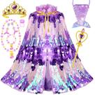 Conjunto de vestidos para princesas LIMIROLER Mermaid, 9 peças de 3 a 8 anos, roxo