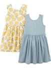 Conjunto de vestidos Simple Joys by Carter's Girls 4T Dusty Azul/Branco