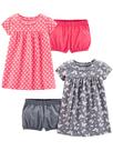 Conjunto de vestidos Simple Joys by Carter's Girls de 0 a 3 meses (pacote com 2)