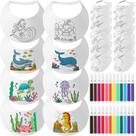 Conjunto de viseiras de espuma Feifeiya para crianças com canetas para colorir Sea Animal