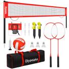 Conjunto de vôlei e badminton ao ar livre Olybeaka 6m Net, bola de PU