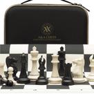 Conjunto de xadrez A&A Tournament com placa de silicone de 20"x20" de 3,75"