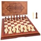 Conjunto de xadrez AMEROUS Magnetic Wooden 15" com 2 rainhas extras