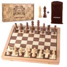 Conjunto de xadrez AMEROUS Magnetic Wooden Dobrável de 15 polegadas Conjunto de xadrez AMEROUS Magnetic Wooden Dobrável de 15 polegadas