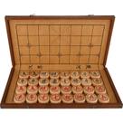Conjunto de xadrez chinês, tabuleiro dobrável de madeira maciça, 30 cm, marrom