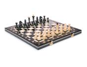 Conjunto de xadrez de madeira feito à mão com tabuleiro e peças de xadrez de 40 cm