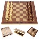 Conjunto de xadrez, dobrável, tabuleiro de xadrez de madeira, jogo 3 em 1