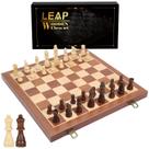 Conjunto de xadrez LEAP dobrável de madeira de 38 cm com 7,6 cm de altura King