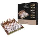 Conjunto de xadrez Marble Hives Green & White 38x38cm com tabuleiro de 32 peças