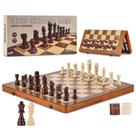 Conjunto de xadrez VEVOR Magnetic Wooden 38cm com jogo de damas