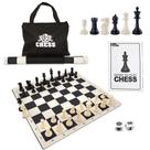Conjunto de xadrez WE Games Tournament com tabuleiro de vinil enrolável de 34 peças