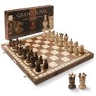 Conjunto de xadrez Wegiel Grand Royal de madeira de 46 cm para adultos e crianças