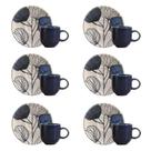 Conjunto De Xícara De Cafezinho Com Pires 06 Peças Coup New Blue Porto Brasil Conjunto De Xícara De Cafezinho Com Pires 06 Peças Coup New Blue Porto Brasil