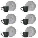 Conjunto De Xícara De Cafezinho Com Pires 06 Peças Orgânico Concreto Porto Brasil Conjunto De Xícara De Cafezinho Com Pires 06 Peças Orgânico Concreto Porto Brasil