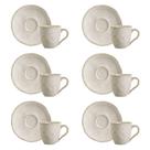 Conjunto De Xícara De Cafezinho Com Pires 06 Peças Orgânico Latte Porto Brasil Conjunto De Xícara De Cafezinho Com Pires 06 Peças Orgânico Latte Porto Brasil