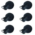 Conjunto De Xícara De Cafezinho Com Pires 06 Peças Orgânico Night Blue Porto Conjunto De Xícara De Cafezinho Com Pires 06 Peças Orgânico Night Blue Porto