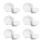 Conjunto De Xícara De Cafezinho Com Pires 06 Peças Roma Branco Porto Brasil Conjunto De Xícara De Cafezinho Com Pires 06 Peças Roma Branco Porto Brasil