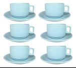 Conjunto de Xícara de Chá Rústico 6 Peças 200ml Várias Cores Cerâmica