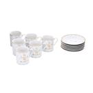 Conjunto de Xícaras com Pires Geo 6 Peças de Cerâmica 80ml