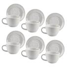 Conjunto de xícaras com pires para café 12 peças branco 85ml