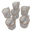 Conjunto de Xicaras de Cafe Lyor Deli Diamond com Fio de Ouro 90ml Vidro 6 peças Conjunto de Xicaras de Cafe Lyor Deli Diamond com Fio de Ouro 90ml Vidro 6 peças