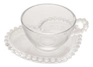 Conjunto De XICARAS De CHA Cristal WOLFF C/ PIRES 4 PCS Coração