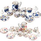 Conjunto de xícaras de chá de porcelana em miniatura Dollhouse Geiserailie 2x