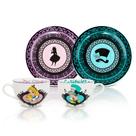 Conjunto de xícaras de chá e pires Alice no País das Maravilhas Mad Hatter x2