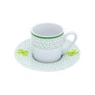 Conjunto De Xícaras De Porcelana Para Café Da Manhã Trevo 4 Folhas - 12 Peças